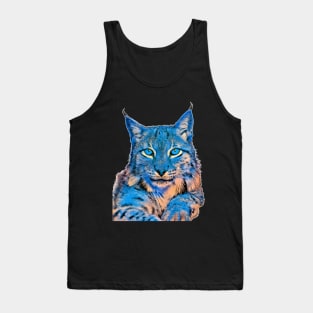 The lynx cat art a wild cat Tank Top